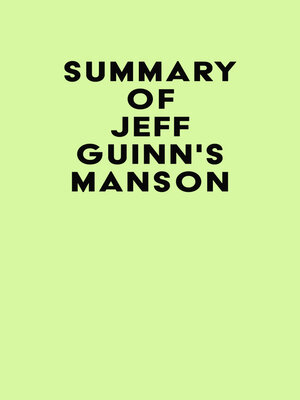cover image of Summary of Jeff Guinn's Manson